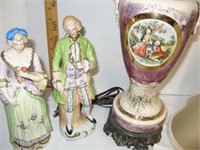 Vintage Lamp and Figurines