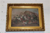 Oil on Canvas Still Life in a very nice Victorian