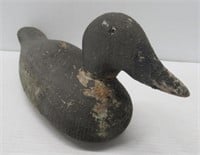 Wood duck decoy signed with a W and glass eyes.