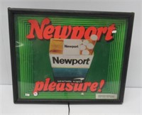 Advertising Newport cigarette electric sign.