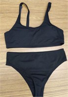 Girls two-piece swimsuit black 11-12 yrs