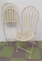 (2) Decorative Metal Outdoor Folding Chairs.