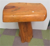 Wood Carved Tree Trunk Table. Measures:: 3" D x