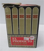 Box of empty cigar tubes.