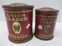 (2) Union leader tins.