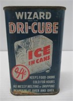 Dri- Cube Wizard can. Measures: 6" tall.