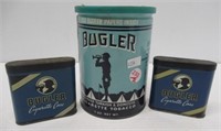 (2) Bugler tobacco tins.