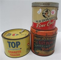 (3) Tobacco tins.