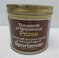 Sportsman tobacco tin. Measures: 4" tall.