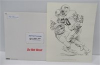 Detroit Lions Billy Simms #20 player sketch.
