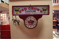 Red Crown Gasoline Clock