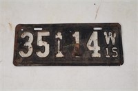 Wisconsin 1915 Plate