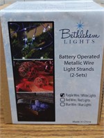 Purple Battery operated metallic wire light