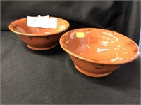 (2) Breininger Redware Bowls