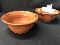 (2) Breininger Redware Bowls