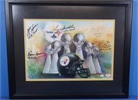 Framed & Autographed Print-Steelers 6x Super Bowl