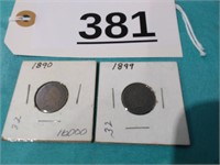 1890 &1899 Indian Head Cents