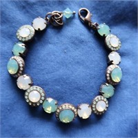 Crystal Bracelet-Turquiose/White Crystals