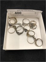 (12) Sterling Silver Rings