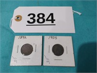 1892 & 1905 Indian Head Cents