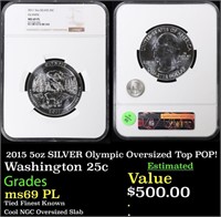 NGC 2015 5oz SILVER Olympic Oversized Washington Q