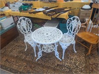 3 PC. Bistro set, Metal table and chairs for