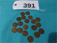 19 Mixed Date Wheat Pennies
