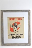 Howes WWII Propaganda Poster "Don't Talk"