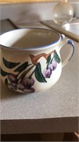 Hand painted ceramic soup mugs set of 4, 1 travel