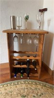 Wine rack, glass hanger, 2 pc with contents