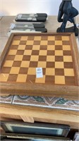 Wooden chess and backgammon set