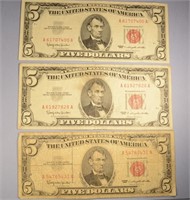 1963 $5 RED SEAL US PAPER MONEY