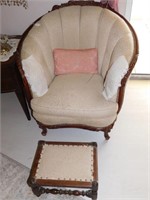 Victorian Chair With Footstool
