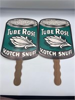 Vtg Tube Rose Scotch Snuff Church Fan 1986