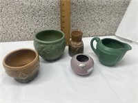 Art pottery planters, vase & Pitcher