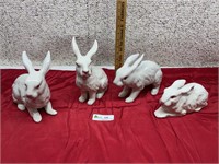 Group of 4 White Rabbits
