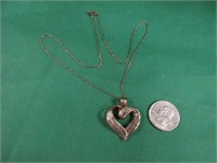 Nice sterling silver diamond heart necklace