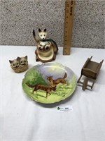 Fox Plate, Kittens, Kangaroos & wheel barrel