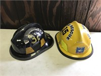 Two firemen helmets