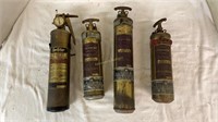 4 vintage fire extinguishers