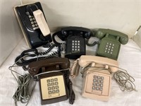 5 vintage push button Telephones