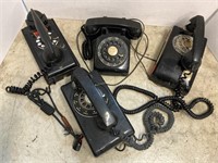 4 vintage rotary Telephones