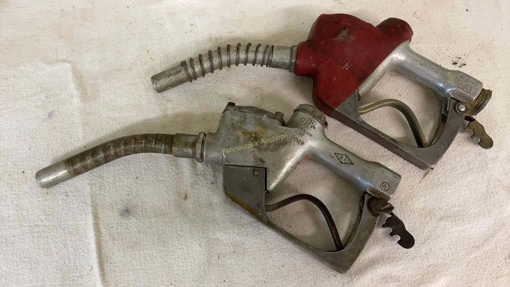 2 vintage fuel pump handles