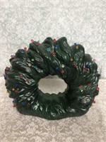 Vintage light up ceramic Christmas wreath