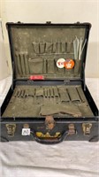 Vintage tool box with testing supplies