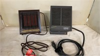 2 small electric heaters