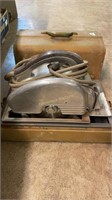 Vintage craftsman circular saw in metal case