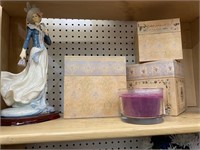 DECORATIVE STACKING BOXES - CANDLE - LADY FIGURE