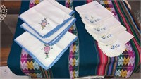 Woven cloth about 46’’ square, 2 sets embroidered
