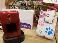 LIVELY FLIP CELL PHOME W/ CASE & DIRECTIONS